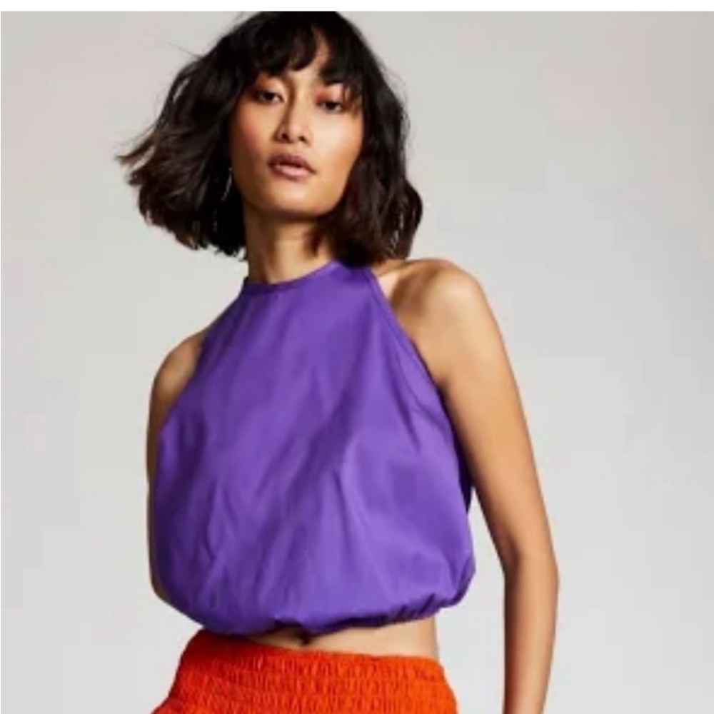 INC Purple Halter Top - Picture 2 of 8